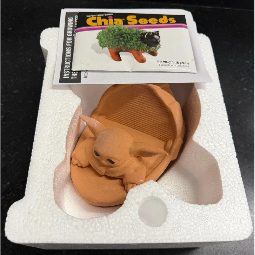Lot of 3 Chia Pets Bob Ross Grogu The Child Zombie Planters Complete Open Box